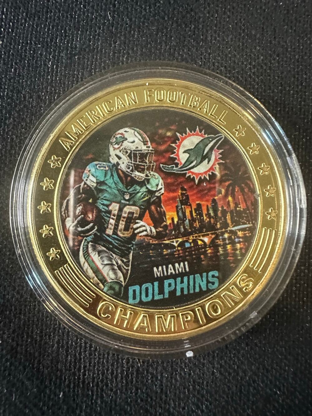 Miami Dolphins NFL Collectible Coin Football Helmet Sports Fan Gift